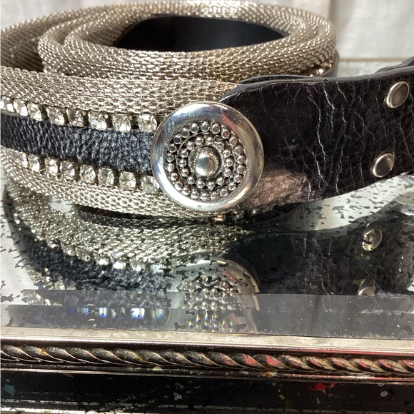 NWT Furla Rhinestone & Chain mesh belt main image 6